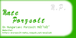 mate porzsolt business card